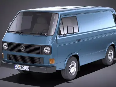 Volkswagen T3 Van 1979 - 1988 VRAY 3D model