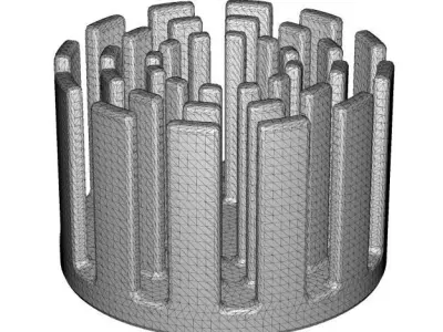 Round Copper Heat Sink 3D print model