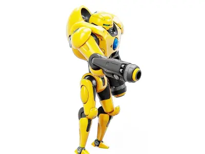 GUARD DROID X-5000 Rigged for Unreal Engine - Unity - MIXAMO  3D model