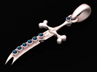 RUBY SWORD PENDANT 3DPRINTABLE MODEL  3D print model