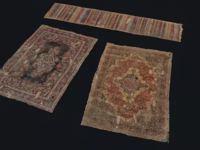 Persian Carpets 1 2 3 Low-poly 3D model