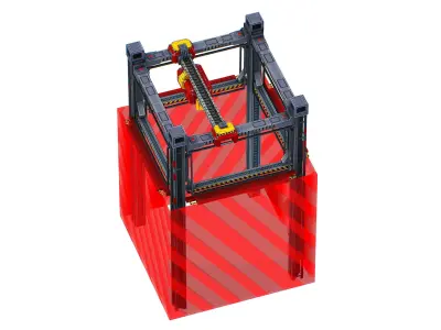 isometrical scaffolding 1x1 section Low-poly 3D model