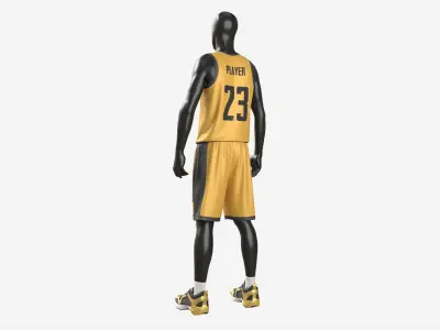 Male Mannequin in Basketball Uniform Standing 3D model