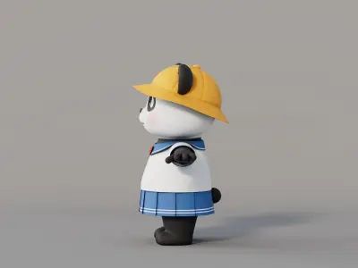 Rigged Cartoon Panda 3D model