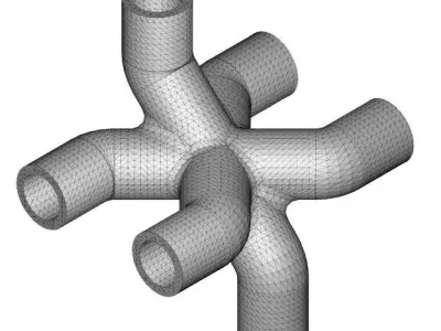 Creative Six Way Pipe Fitting 3D print model