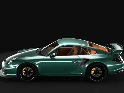 Porsche 911 GT2 RS with HQ interior Low-poly 3D model