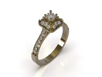 Wedding solitaire ready for casting ring sr0126 3D print model