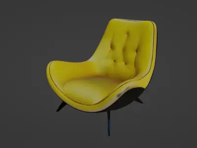 Modern Yellow Designer Lounge Chair   3D model