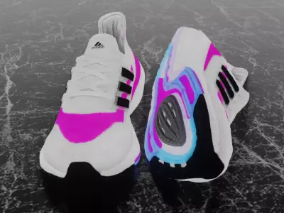  ADIDAS ULTRA BOOST 2021 - PINK 3D SHOES Low-poly 3D model