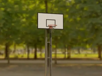 Outdoor Basketball Hoop Low-poly 3D model