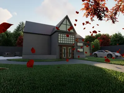 3D Villa With Garden 3D model
