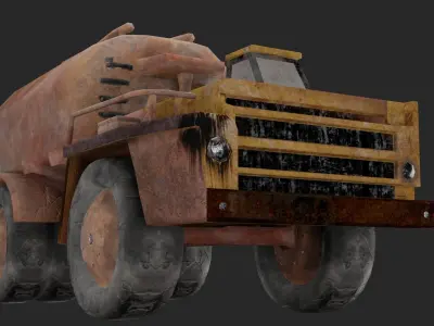 Abandoned Soviet Truck Low-poly 3D model