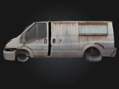 Derelict Van  Abandoned Vehicle for Gritty Scenes 3D model