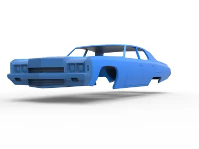 Shell Chevrolet Impala 1972 4 doors Scale 1 to 24 3D print model