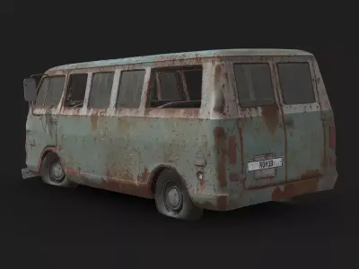 Abandoned Car - Chevrolet Sport Van Low-poly 3D model