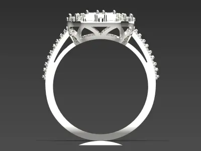 Luxury white gold wedding ring with diamond model jr00112 3D print model