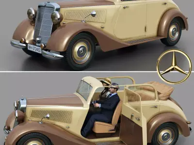 Mercedes-Benz 170V  Cabrio Saloon 1936 3D model