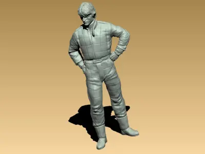 Gilles Villeneuve Ferrari F1 Driver 3D print model
