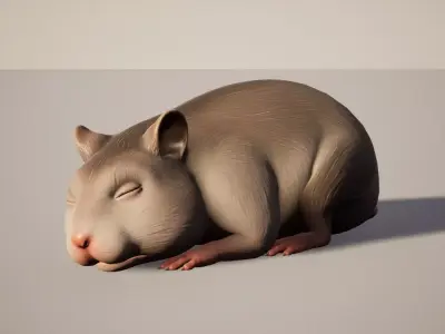 Hamster stylized Low-poly 3D model