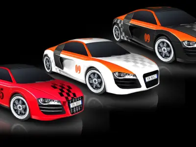 Car Racing track Low-poly 3D model