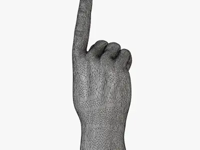 Gold figurine hand 3D model