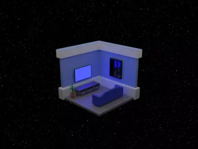 3D Room in the sapce Free 3D model