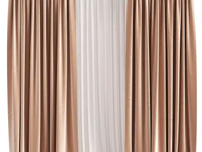 Curtain For interior N086 Low-poly 3D model