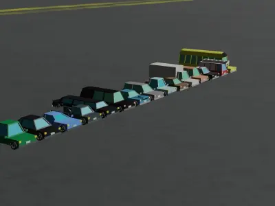 CARS low poly  Low-poly 3D model