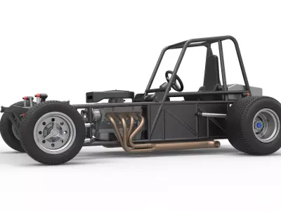 Vintage Dirt Modified stock car Base Version 4 Scale 1 to 25 3D print model