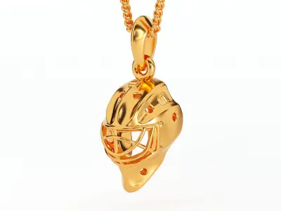 hockey mask silver pendant 3D print model