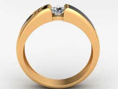 Korloff Enamel Diamond Gold Ring 3D print model