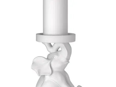 Decorative Elephant Candlestick Candle Holder Country Sculptures 3D model