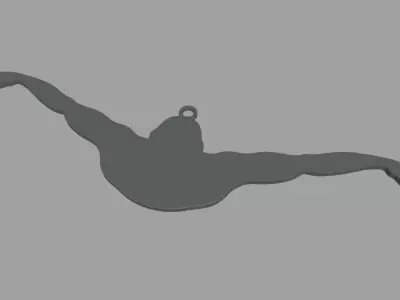 Swimming Natation Key Ring Chain 01 Low-poly 3D model