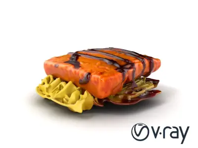 Classic Tonkatsu Plate model pack Low-poly 3D model