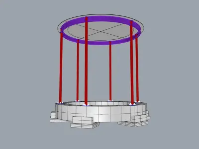 Circular steel-framed building 3D model