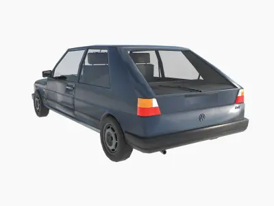 VW Volkswagen golf 2 Low-poly 3D model