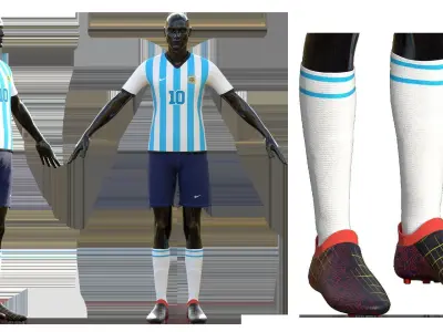 Football Soccer Uniform Low-poly 3D model