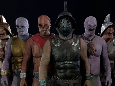 Crypt Fiend modular character - demo scene Free low-poly 3D model