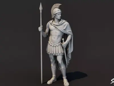 Ares Statue  Low-poly 3D model