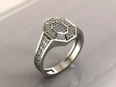 Gents Rings Diamond Men Ring STL 3DM 3D ready print model 3D print model