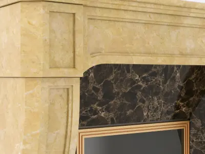 marble fireplace 2 3D model