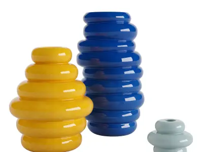 Casy 3 piece vase and candlestick set 3D model