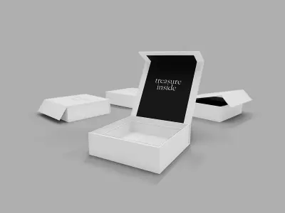 3D model of a Magnet Closure Box with Collapsible Lid 3D model