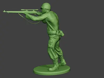 American soldier ww2 Shoot Stand4 A12 3D print model