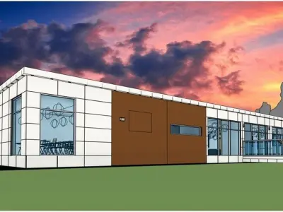 Single Level  Modular Office Building 3D model