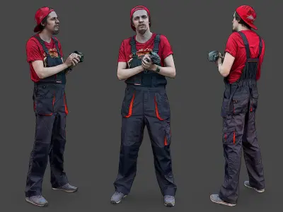 Stylized Car Mechanic Character 3D model