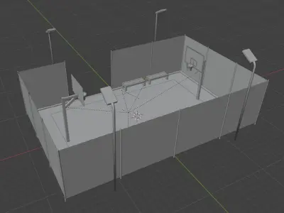 Basketball Court Low-poly 3D model order