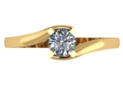 criss cross solitaire  with 4 prongs cenetr 3D print model