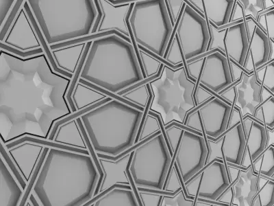 Arabic Decorative Pattern T1 Low-poly 3D model