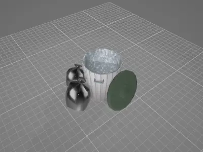 Low-Poly Trash Can on Maya Free low-poly 3D model